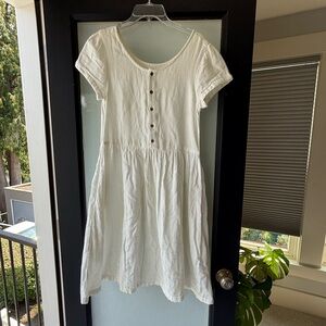 White Button-Front Dress